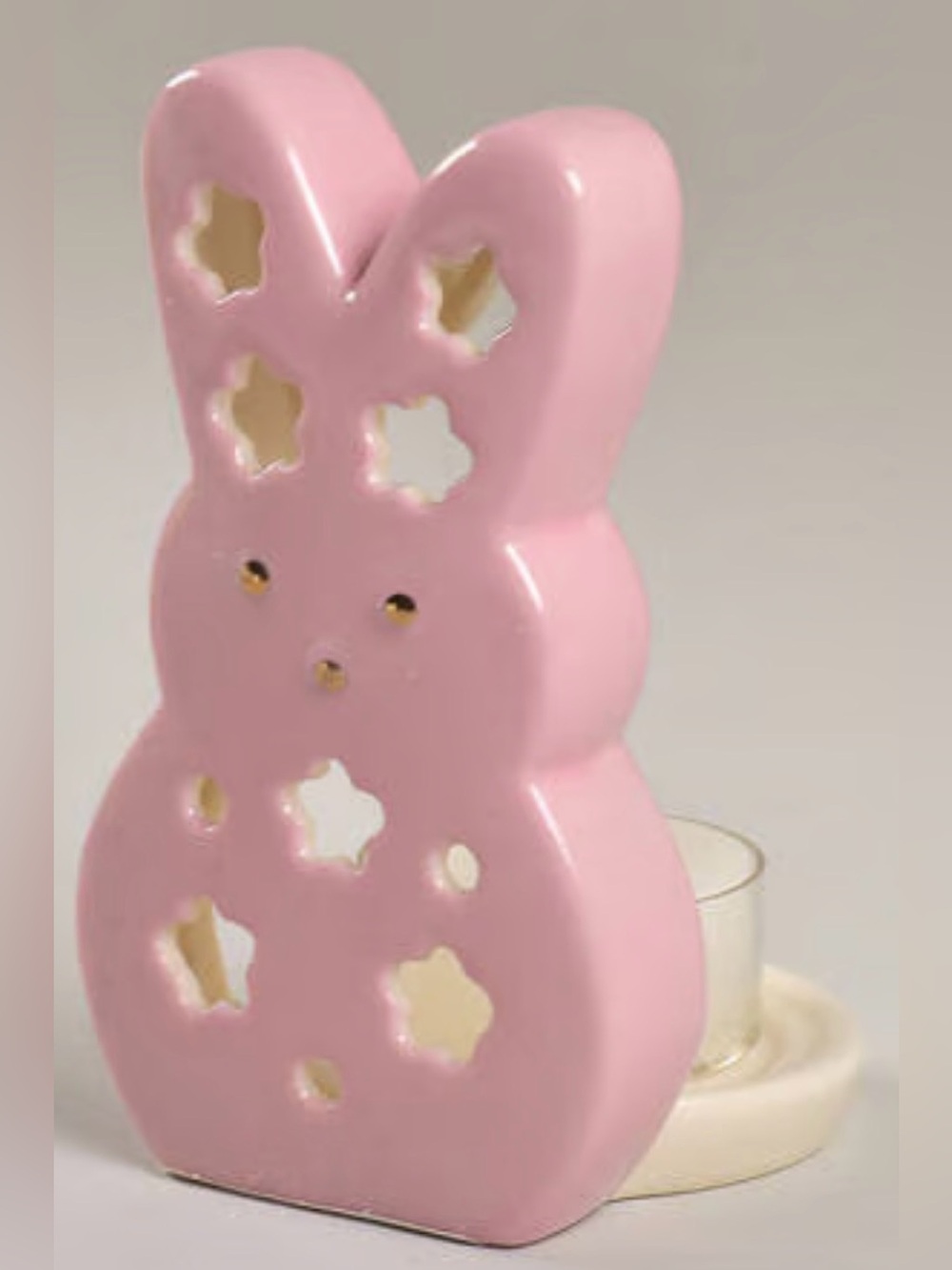 Peeps by Lennox pink Bunny Tea Light Holder with box
